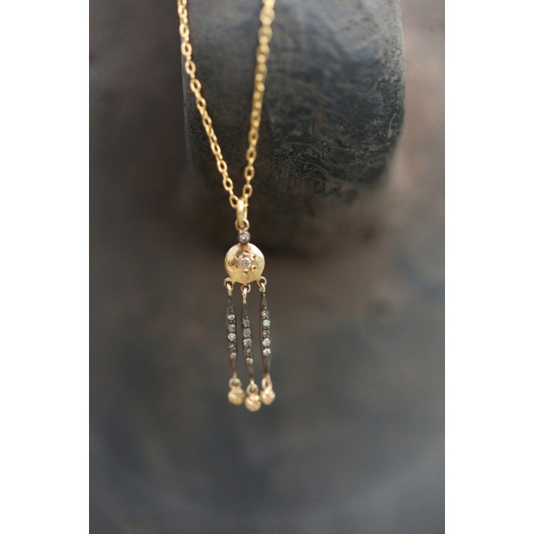 5 Octobre sidabro kaklo papuošalas su deimantais 